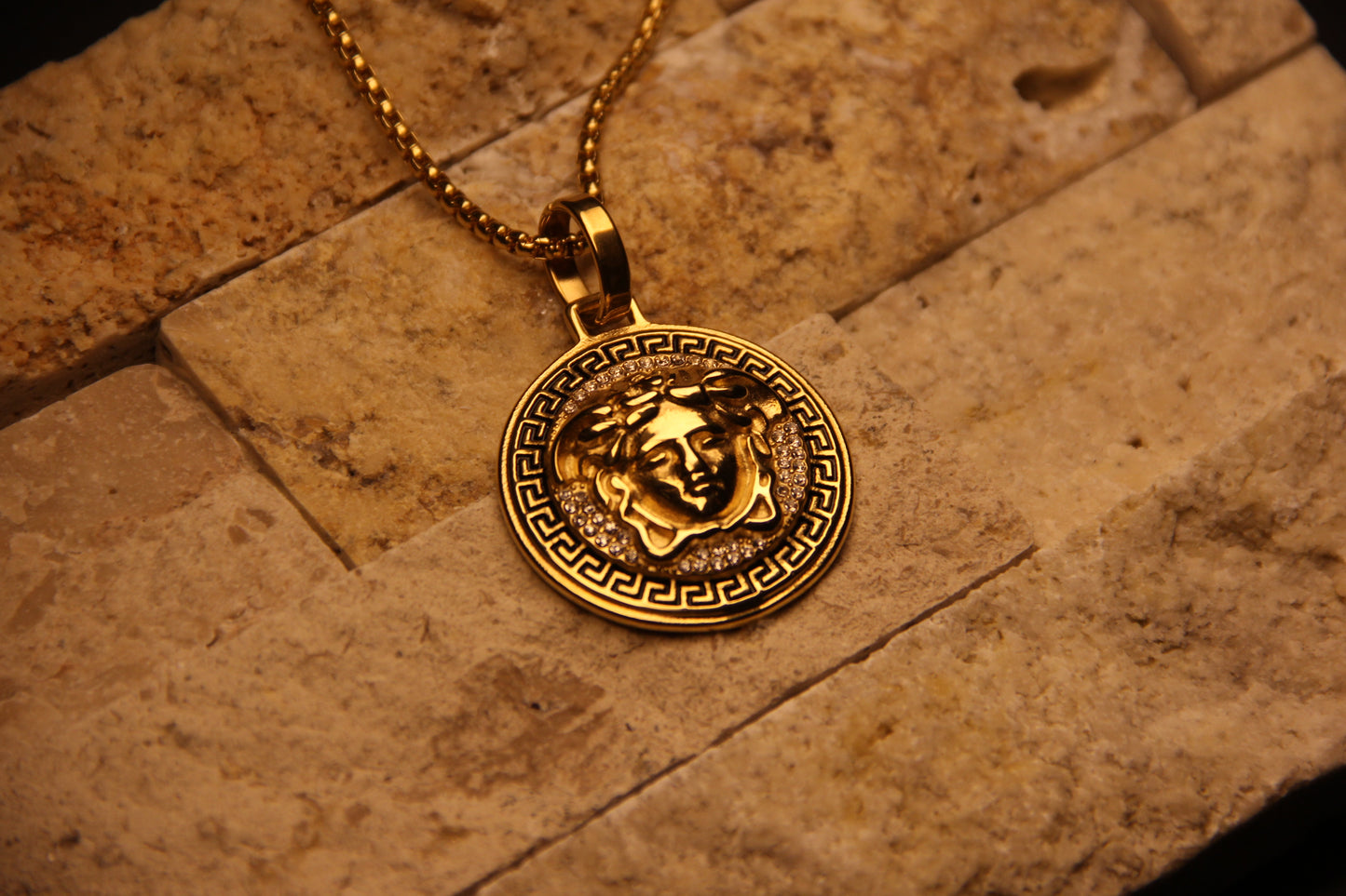 Iced Out Medusa Mens Waterproof Necklace