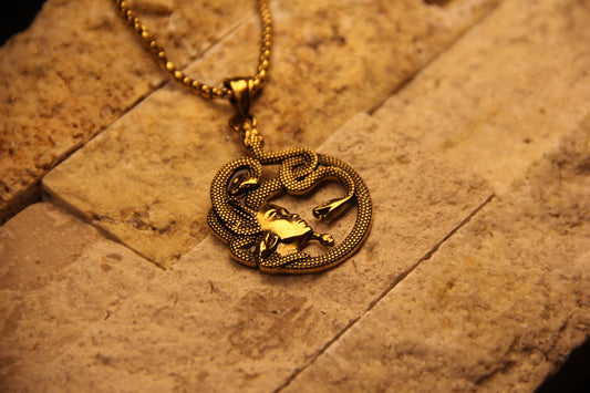 Medusa Snake Mens Waterproof Necklace
