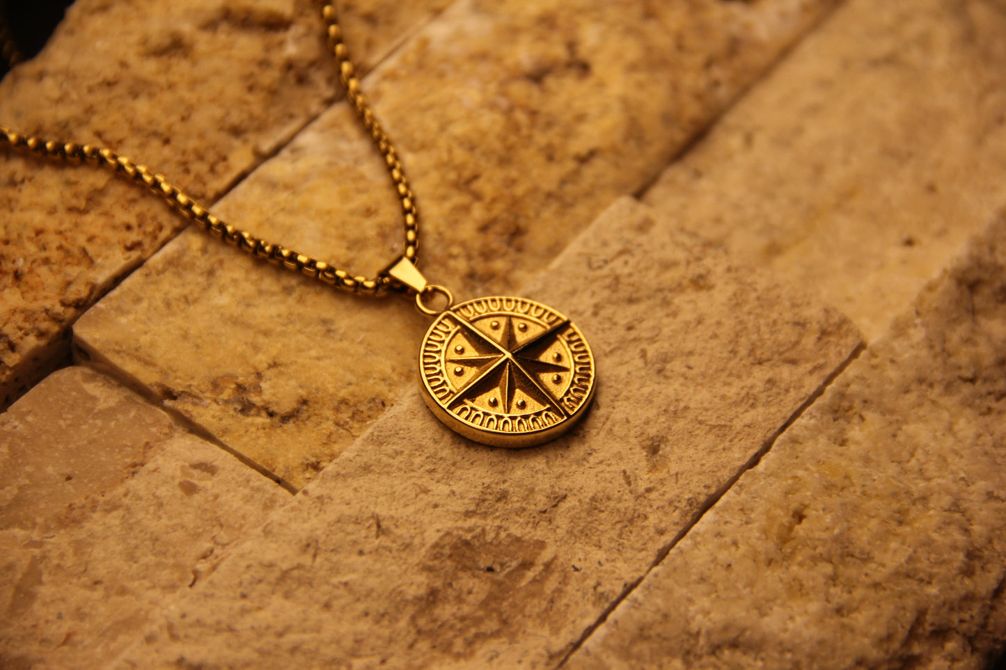 Compass Mens Waterproof Necklace